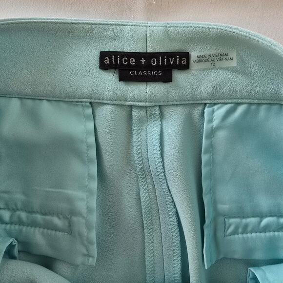 Alice + Olivia Light Blue Wide Leg High Waist Dress Pants Size 12 Career Evening - Picture 6 of 8